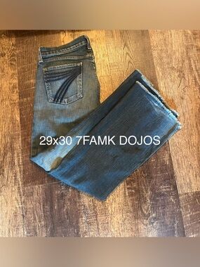 7 For All Mankind Women's Dark Blue Flared Jeans 29x30